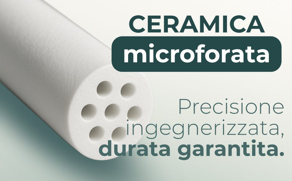 Testina in ceramica microforata del filtro Eopono con sette microfori di precisione